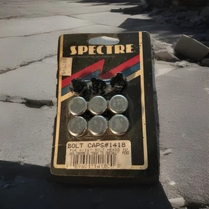 VINTAGE Spectre Chrome 9/16 Bolt Caps #1418 Factory Sealed - Bild 1 von 3