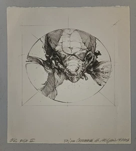 Mark A. Nelson "O'r Fish II" litografia firmata e numerata - 37/100 1993 - scuro - Foto 1 di 12