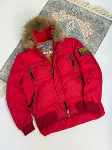 Rare 2000s Dsquared 2 Fighting Dudes Puffer Fur Bomber Jacket Size 48 - Picture 1 of 18