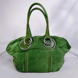 Vintage Bottega Veneta Wildleder Hobo Schultertasche Handtasche Limettengrün Made In Italy - Bild 1 von 16