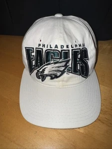 VINTAGE Philadelphia Eagles Hat SnapBack White Football Starter Mens 90s Rare - Picture 1 of 7