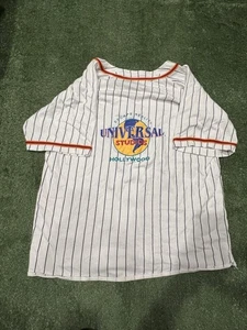 Vintage 90s Universal Studios Hollywood Mens 2XL Striped Baseball Jersey Shirt - Picture 1 of 8