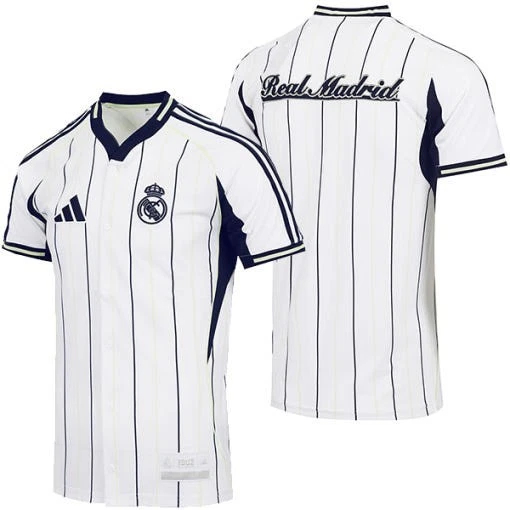 adidas Real Madrid 25/26 Mens Baseball Jersey Shirt JN3073