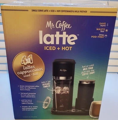 Mr. Coffee 4 en 1 Single Serve Latte | Cafetera helada y caliente con espumador de leche Foto 1 de 4