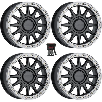 Raceline Alpha Beadlock 17" Wheels Gunmetal (+40mm) Polaris Sportsman / RZR / Foto 1 de 3