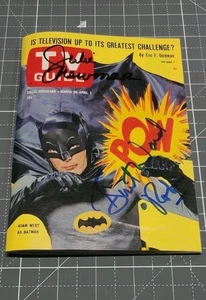 TV Guide signiert Burt Ward (Robin) und Julie Newmar (Katzenfrau) PoTP COA - Bild 1 von 10