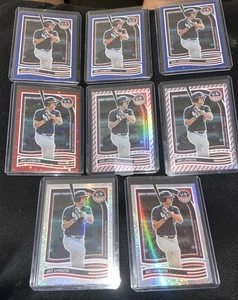 8- Jace LaViolette 2024 Sterne Streifen Farbset Rot Blau Rot Streifen Glitzer #’d - Bild 1 von 2