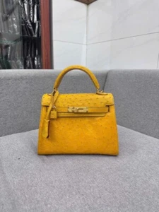 Luxury GENUINE Ostrich Leather Women's Handbag Shoulder Bag Handle - Picture 1 of 11