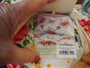 2 NEW Pioneer Woman Vintage Floral Standard PILLOW SHAM Set - Picture 1 of 13