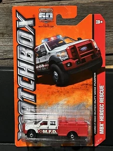 2013 Match Box Ford F-550 Super Duty Mini Pumper MBX Heroic # 77 - Picture 1 of 1