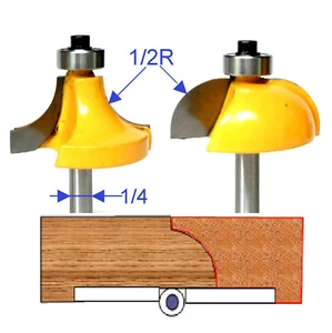 Set di 2 punte per router da tavolo foglia goccia raggio 1/4" SH 1/2" GSA - Foto 1 di 12