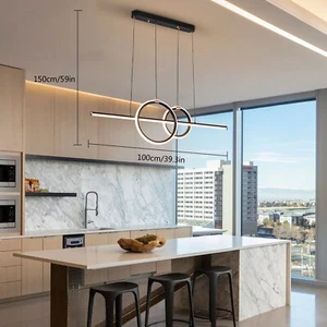 Modern LED Kitchen Island Light Pendant Chandelier Ceiling Fixture Remote Lamp - Picture 1 of 17