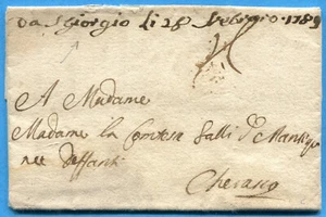 1789 (S.GIORGIO CANAVESE) "DA S.GIORGIO LI 28 FEBBRAIO 1789" GRAFICO (306232) - Imagen 1 de 2