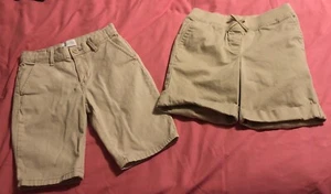 Girl’s Khaki School Uniform Shorts Size 10 Slim & Izod 10 Reg #1113 - Picture 1 of 17