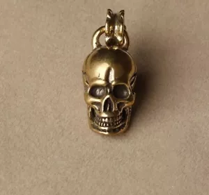 Chinese Collection old Asian Antiques Pure brass skull small pendant  - Picture 1 of 6