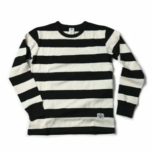 Camisa De Colección Negra Blanca Prisión Rayas Manga Larga Hombres Informal Camiseta de Algodón Pesado - Imagen 1 de 11