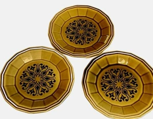 3 Vtg Homer Laughlin Sheffield Madrid Salad Dessert Plates 7"Dish 1974 Green MCM - Picture 1 of 10