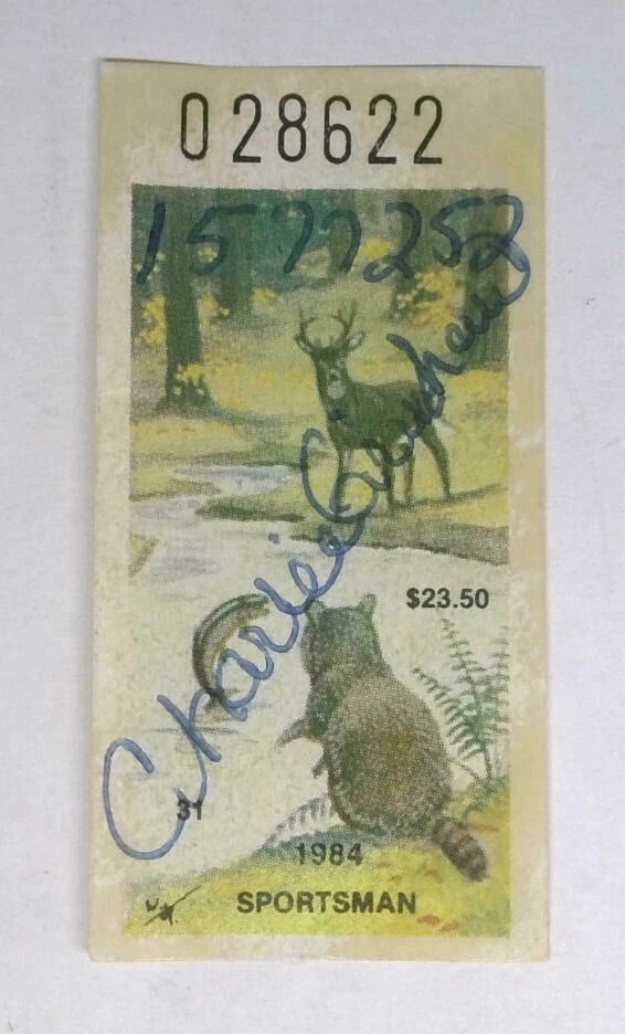 1984 Vintage New York Resident Sportsman Hunting License Permit Stamp  - Image 1 of 1