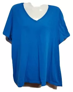 Lady Foot Locker LFL V-neck T-shirt Women's XXL Cotton Medium'-Blue - Picture 1 of 4