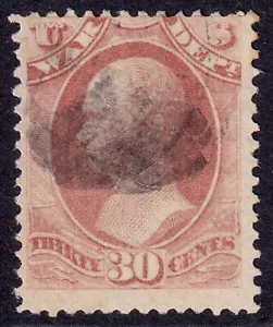 US Scott O92, 1873 Hamilton 'War', 30c rose, VERY FINE USED - Picture 1 of 1