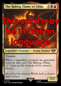 MTG THE BALROG, FLAME OF UDÛN 297 EXC - IL BALROG, FIAMMA DI UDÛN - LTR X IT - Picture 1 of 1