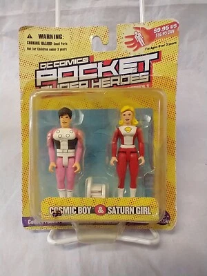Figura de acción DC Comics Pocket Super Heroes Cosmic Boy and Saturn Girl paquete de 2 Foto 1 de 2