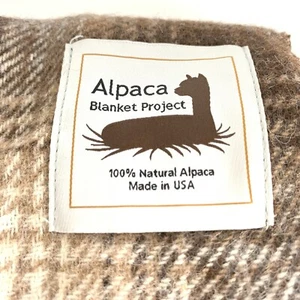 Alpaca Scarf Unisex Plaid Brown - Picture 1 of 5