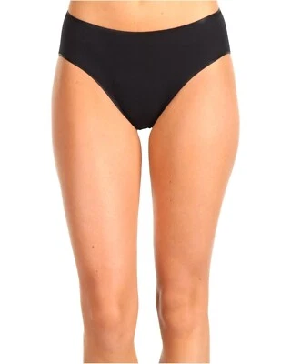 Hanro Cotton Seamless Hi-Cut Full Brief Panty Black L30624 Womens Size  XS - Image 1 of 4