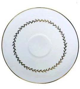 Royal Tuscan Wedgwood GOLDEN FERN White Gold Laurel Bone China Saucer NEW - Picture 1 of 5