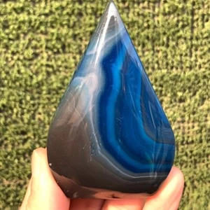 140G Rare Blue Agate Quartz Freeform Crystal Mineral specimen Healing - Picture 1 of 18
