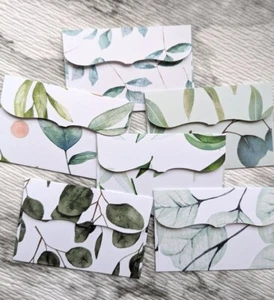 Mini sobres verdes surtidos / mini tarjetas / tarjetas de notas / sobre de tarjetas de regalo - Imagen 1 de 5