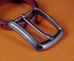 40mm Prong Pin Belt Buckle Belt Fastener Antique Silver Leather Craft Hardware - Bild 1 von 10