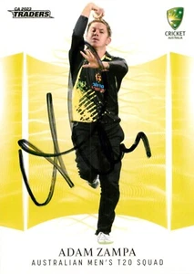 Signed 2023 2024 Australia Men's T20 Cricket TLA Traders Card - Adam Zampa - Foto 1 di 3