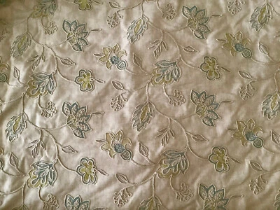 NWOT! very cute sweet embroidery curtain linen flower leaf beige handmade - Image 1 of 4