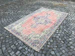 Turkish Vintage Large Area Rug Handmade Wool Rug Bohemian Large Rug Home Decor - Picture 1 of 10