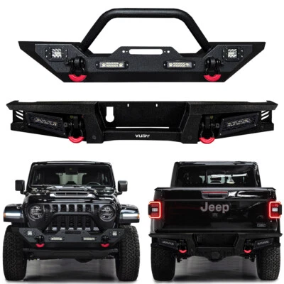 Vijay Fit 2020-2024 Jeep Gladiator JT Steel Front or Rear Bumper with Lights Foto 1 de 4