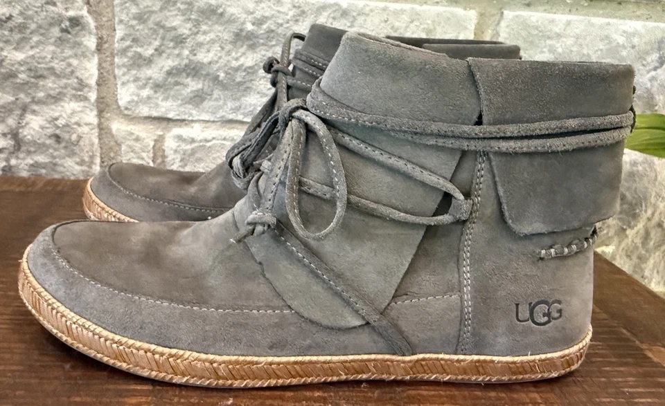 UGG Reid Pizarra Gamuza Botines Mujer 9 Botines Gris Cremallera Foto 1 de 4
