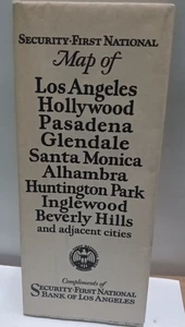 Mappa d'epoca Los Angeles e zone limitrofe anni '30? Sicurezza Prima Banca Nazionale - Foto 1 di 8