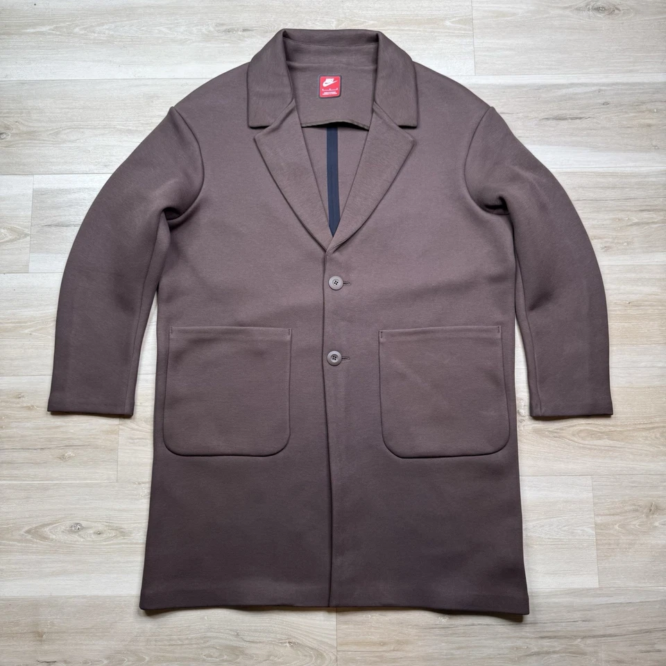 Men's Nike Tech Fleece Reimagined Trench Brown Coat FN0601-237 Size M