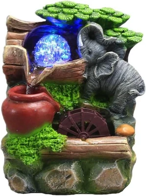 Tabletop Fountain Indoor Rockery Desktop Cascading Waterfall with Rolling Ball W - Image 1 of 4