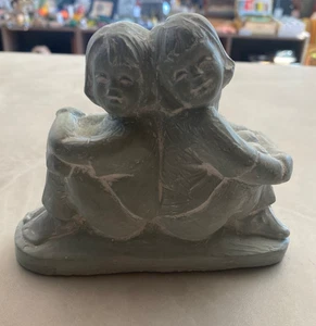 Isabel Bloom Art Sculpture Friends Two Girls Sisters Back To Back 2002 - Picture 1 of 7