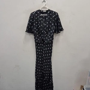 Rixo Zhandra Floral Print Silk Crepe Elegant Party Maxi Long Dress Size Medium - Picture 1 of 8