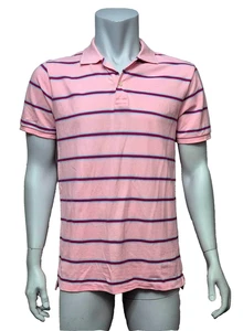 Top polo GAP para hombre rosa diseño a rayas vacaciones manga corta botón talla mediana - Imagen 1 de 2