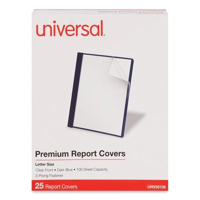 通用 56138 1/2 英寸唐夹塑料报告盖 - CLR/DB(25/盒)全新 — 第 1/4 张图片