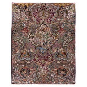 Alfombra persa anudada a mano Kashmar 385x297 cm-fina, oriental, alfombra, alfombra, azul - Imagen 1 de 10