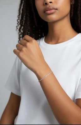 Luxury Elegant Women's Tennis Bracelet 10k Rose Gold With 1.2ct Natural Diamonds - Image 1 of 4