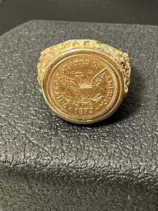 1873 Eagle Gold Nugget Ring Replica - Picture 1 of 6