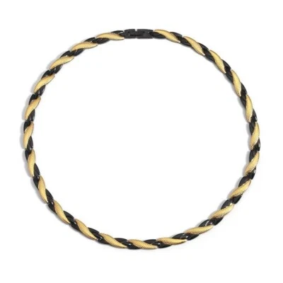 Collar de energía de titanio negro dorado para hombre collar magnético biohematita terapia Foto 1 de 3
