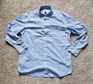 LL Bean faltenfreies Kennebunk Sport traditionelle Passform blau kariertes Hemd Large Tall - Bild 1 von 6