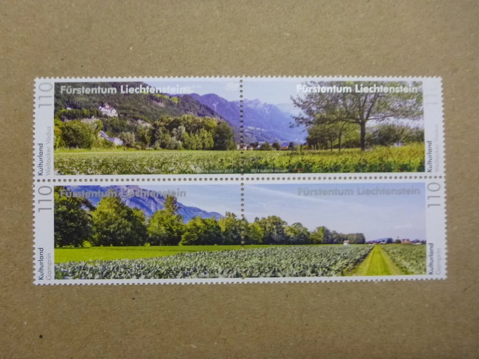 LIECHENSTEIN 2023 TIERRA CULTIVADA Negro 4 SELLOS COMO NUEVOS Foto 1 de 1